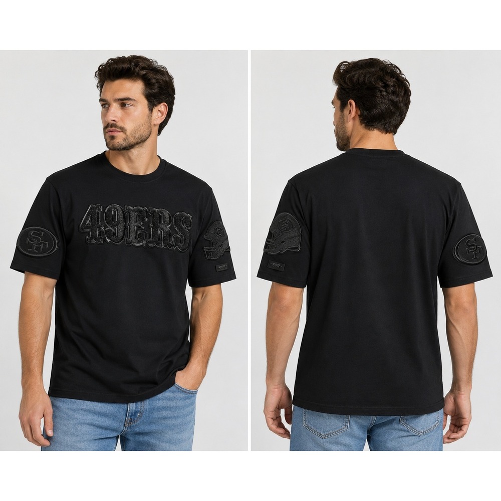 Pro Standard San Francisco 49ers Triple Black Chenille T-Shirt Mens 2XL NFL SF
